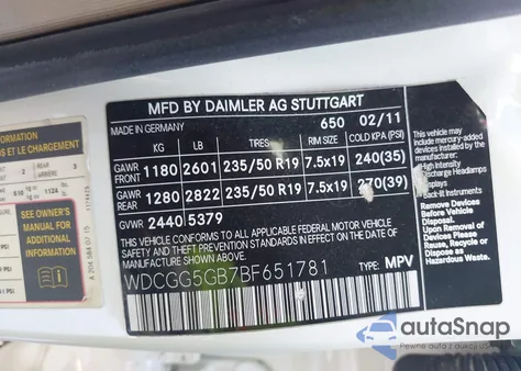 2011 Mercedes-Benz Glk 350 from USA, damaged, VIN WDCGG5GB7BF651781